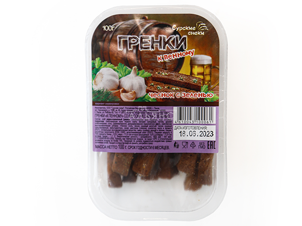 Сурские гренки Чеснок с зеленью (100 гр) в Оренбурге