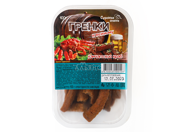 Сурские гренки Камчатский краб (100 гр) в Оренбурге