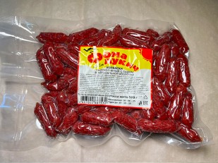 Ухо целое с красным перцем (150 гр.): Колбаски ФОМА ЛУКИЧ (с сыром) (по 0,5кг)