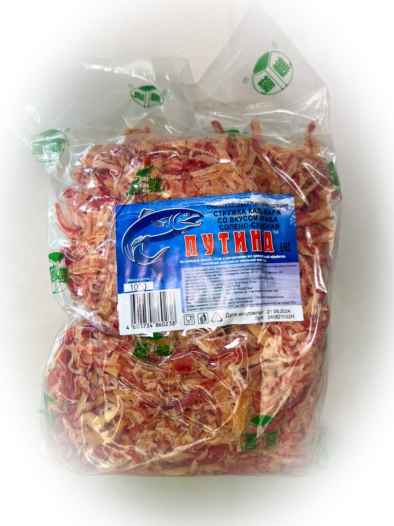 Кальмар стружка со вкусом краба "Розовая" (ПУТИНА) в Оренбурге